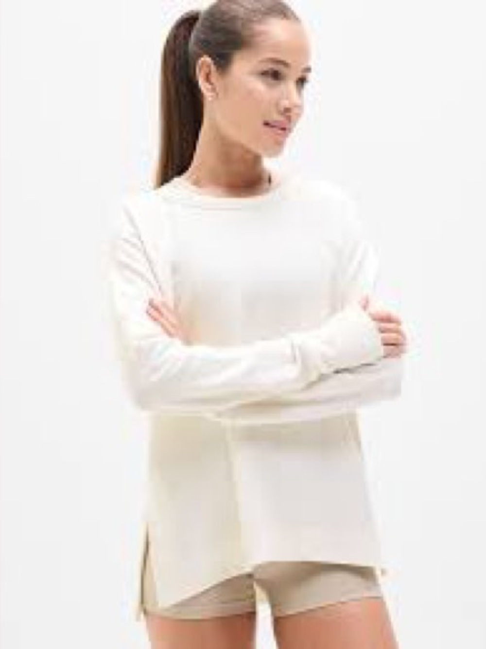 Athleta luxe recover women’s white sweatshirt